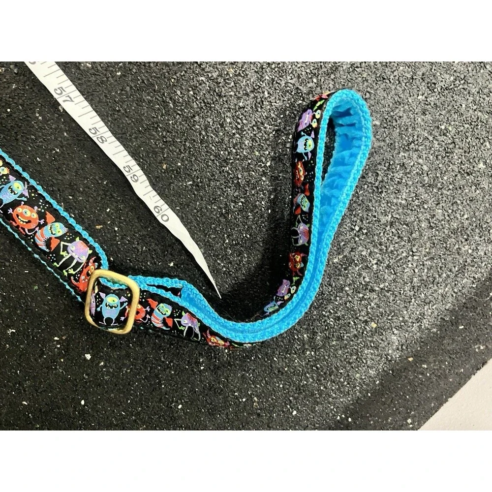 1” Monstro City Upgraded 6’ Elite Dog Leash Blue Velvet fun halloween monster